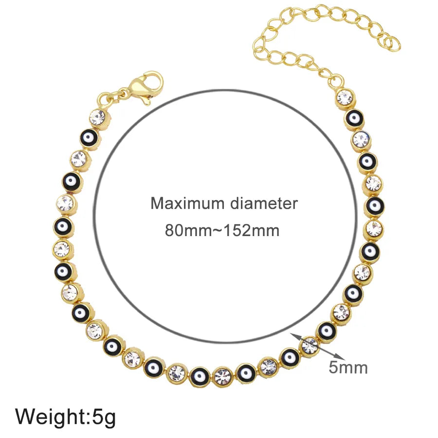 fashion devil's eye copper 18k gold plated bracelets in bulk