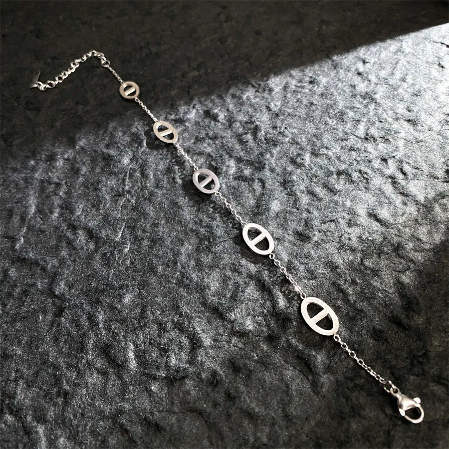 Simple Style Geometric Titanium Steel 18K Gold Plated Bracelets In Bulk