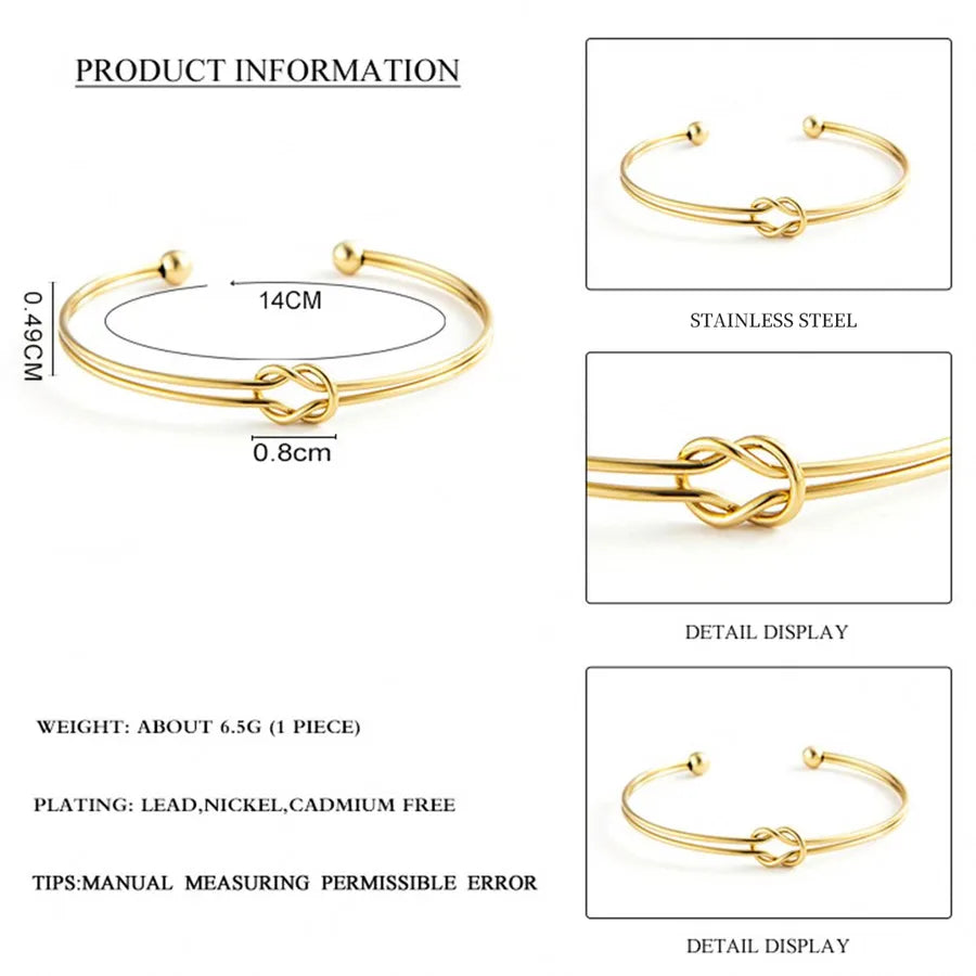 Fashion Solid Color 304 Stainless Steel 14K Gold Plated Bracelets In Bulk