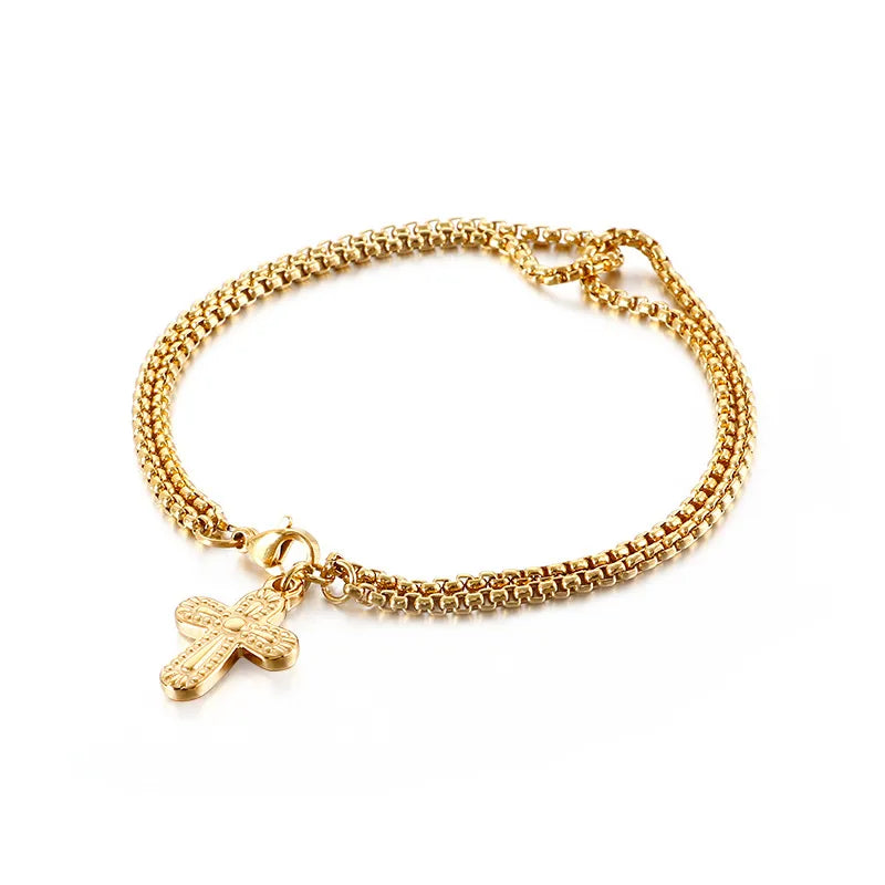 Fashion Letter Titanium Steel 18K Gold Plated Bracelets In Bulk