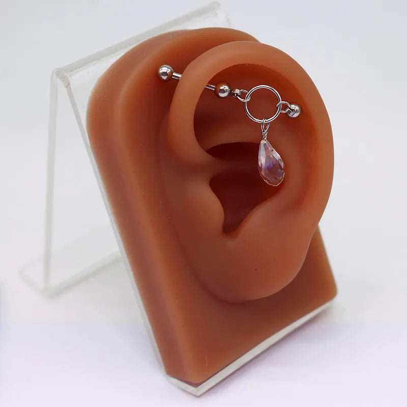 1 Piece Ear Cartilage Rings & Studs Sexy Sweet Heart Shape Wings Bow Knot 316L Stainless Steel  Alloy Copper Plating Inlay Acrylic Resin Rhinestones White Gold Plated Gold Plated