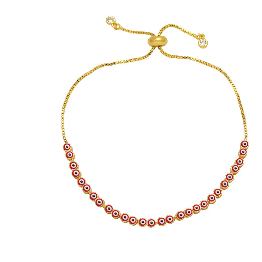 fashion devil's eye copper 18k gold plated bracelets in bulk